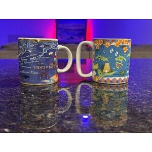 2 X Virgin Islands Souvenir Mug Caribbean Collector Series